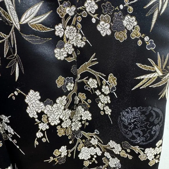 Phoebe Couture Oriental Silk Floral Jacquard Brocade Sheath Cocktail Dress 4 - Picture 11 of 12